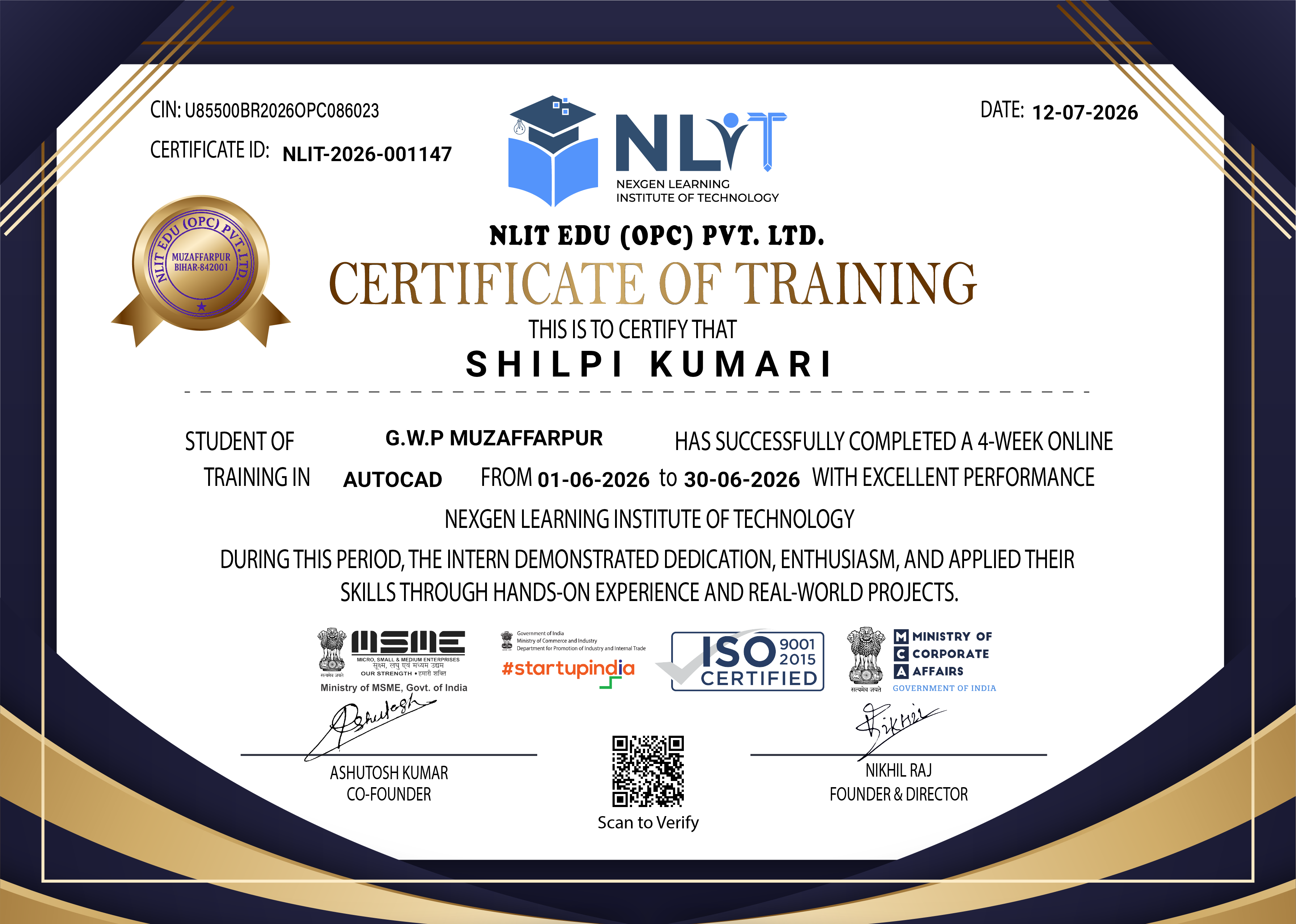 Certificate Sample